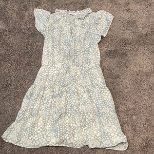 Blue and white dress